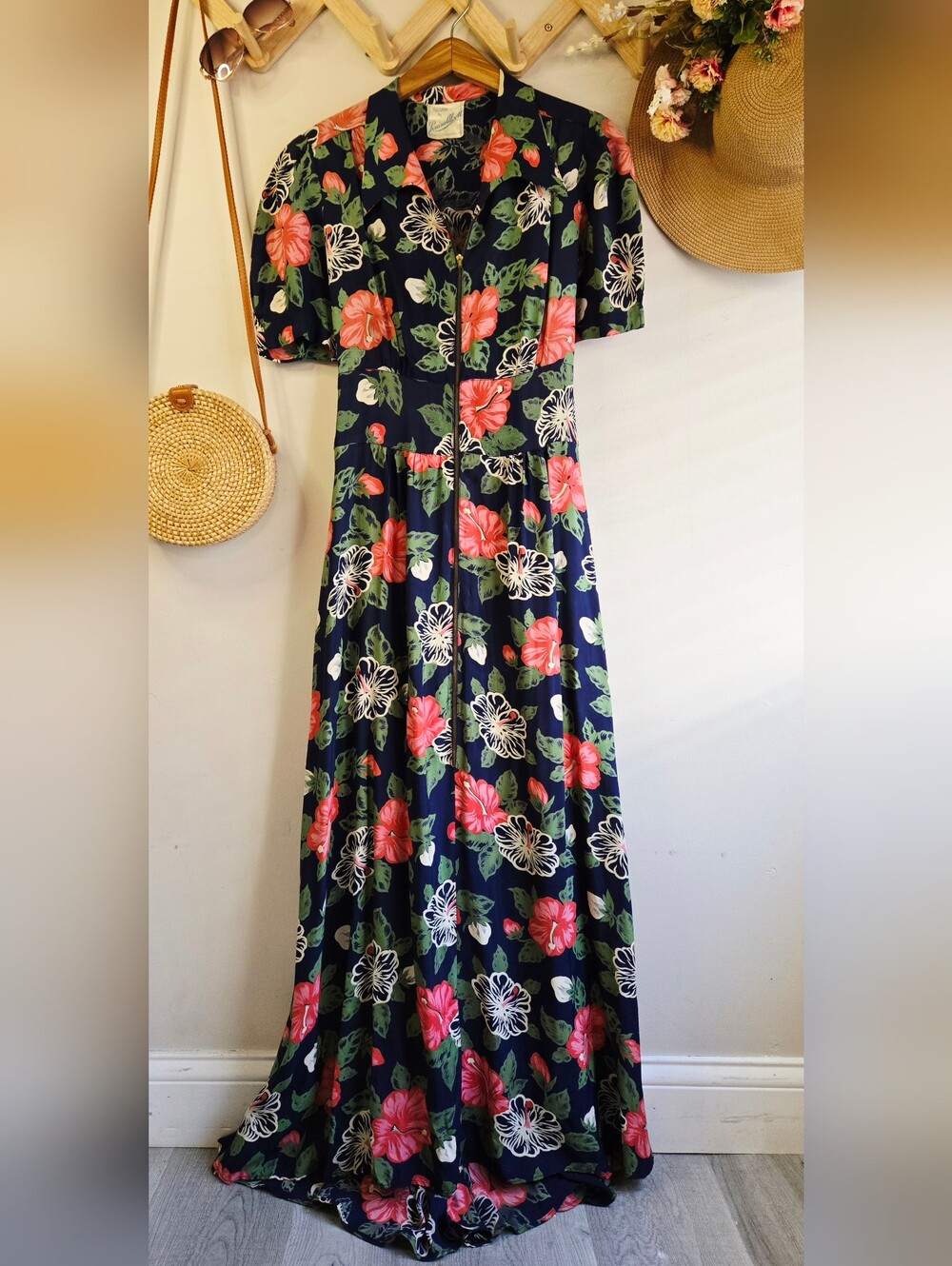 Louisa Alcott Vintage 1950's Maxi Dress